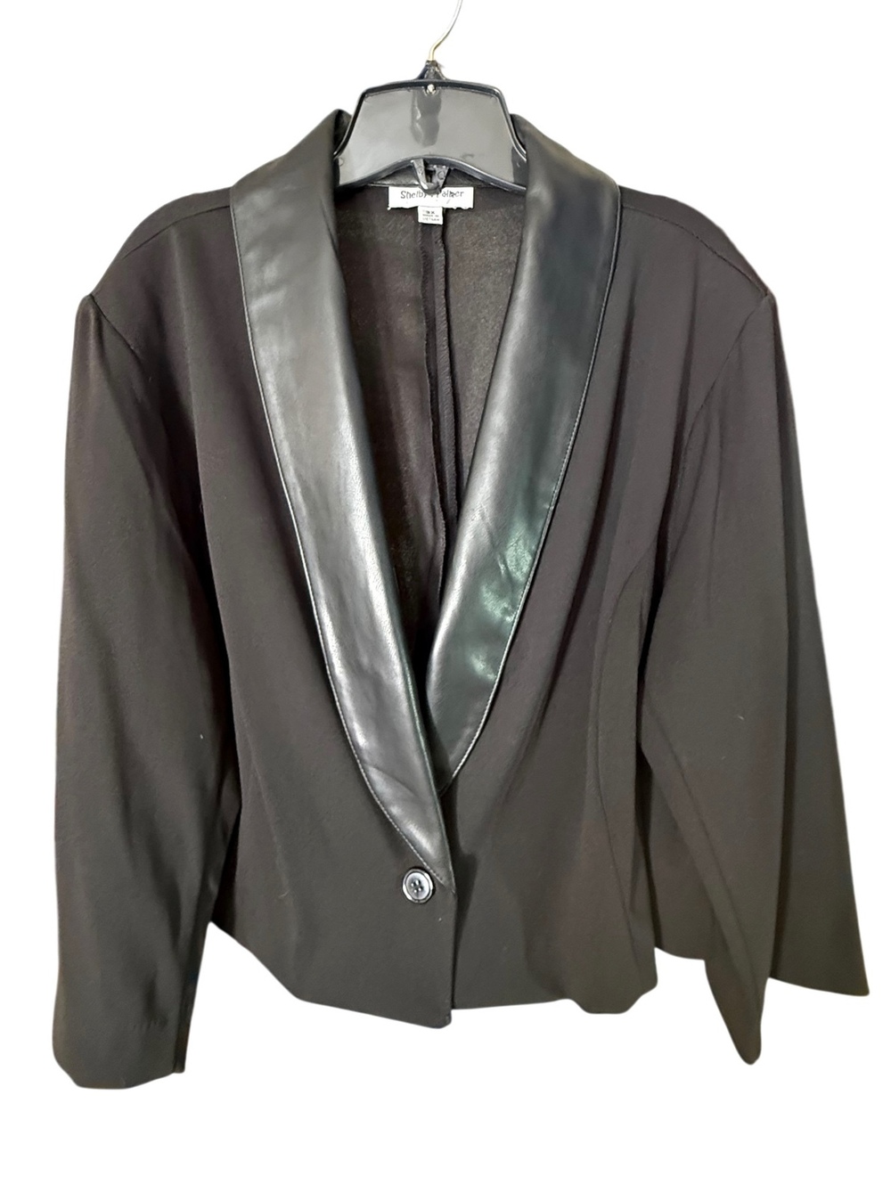 NWT Women’s Tuxedo Jacket w/Faux Leather Shawl Collar 3X